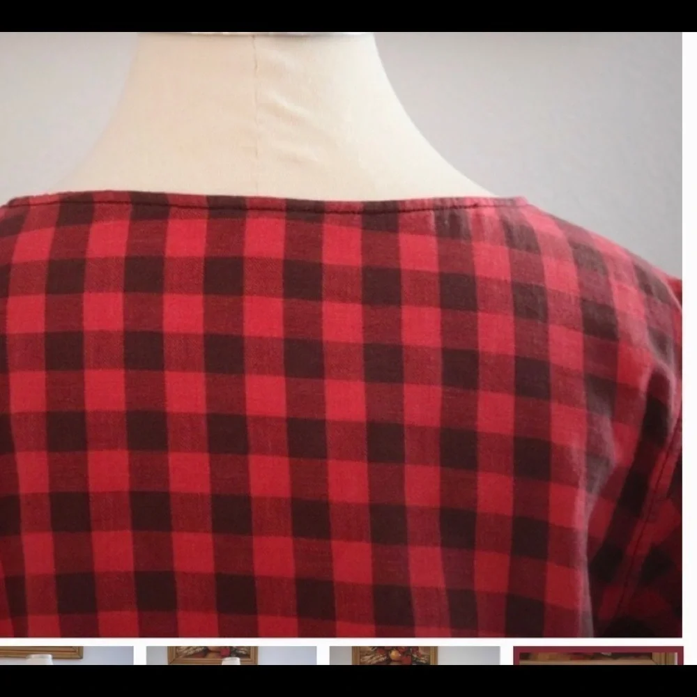 GAP (NWOT) Buffalo plaid, drawstring waist dress, with 2 front pockets, size M